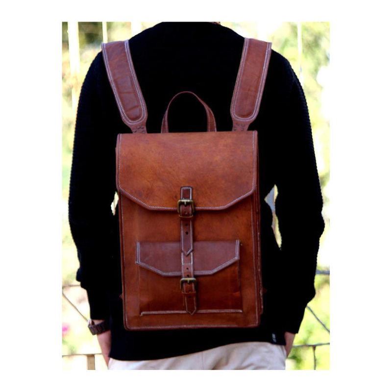 leather padded backpack