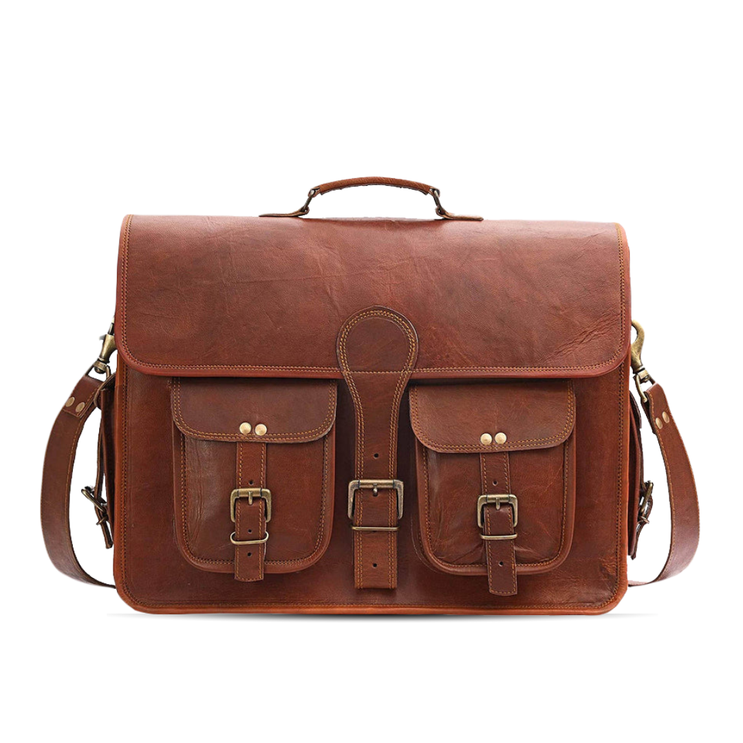Rustic brown leather bag