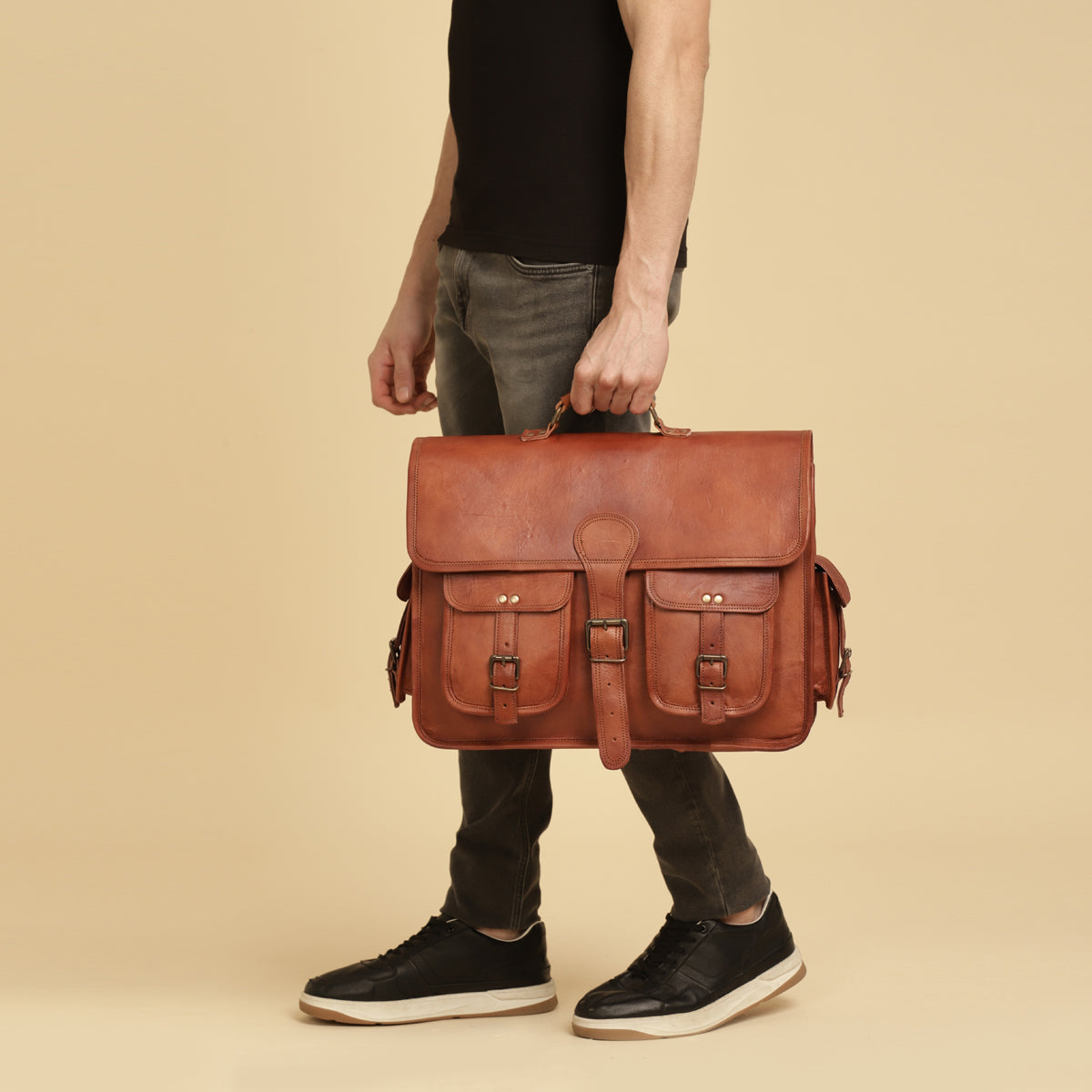 Brown Satchel Messenger Bag