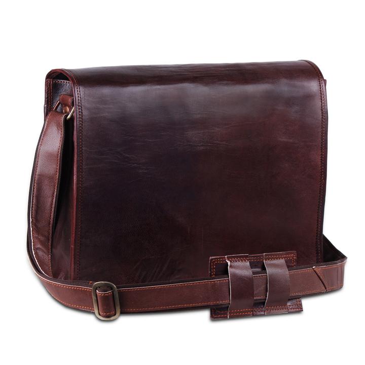 Full Flap Leather Satchel Bag