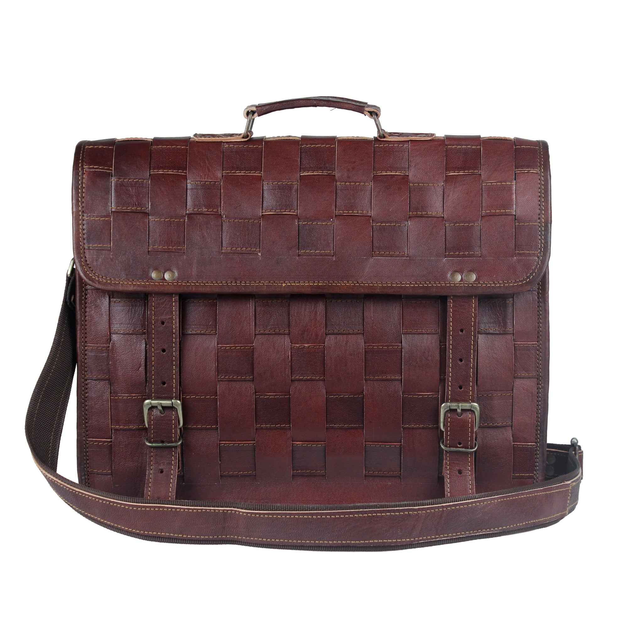 checkered leather bag