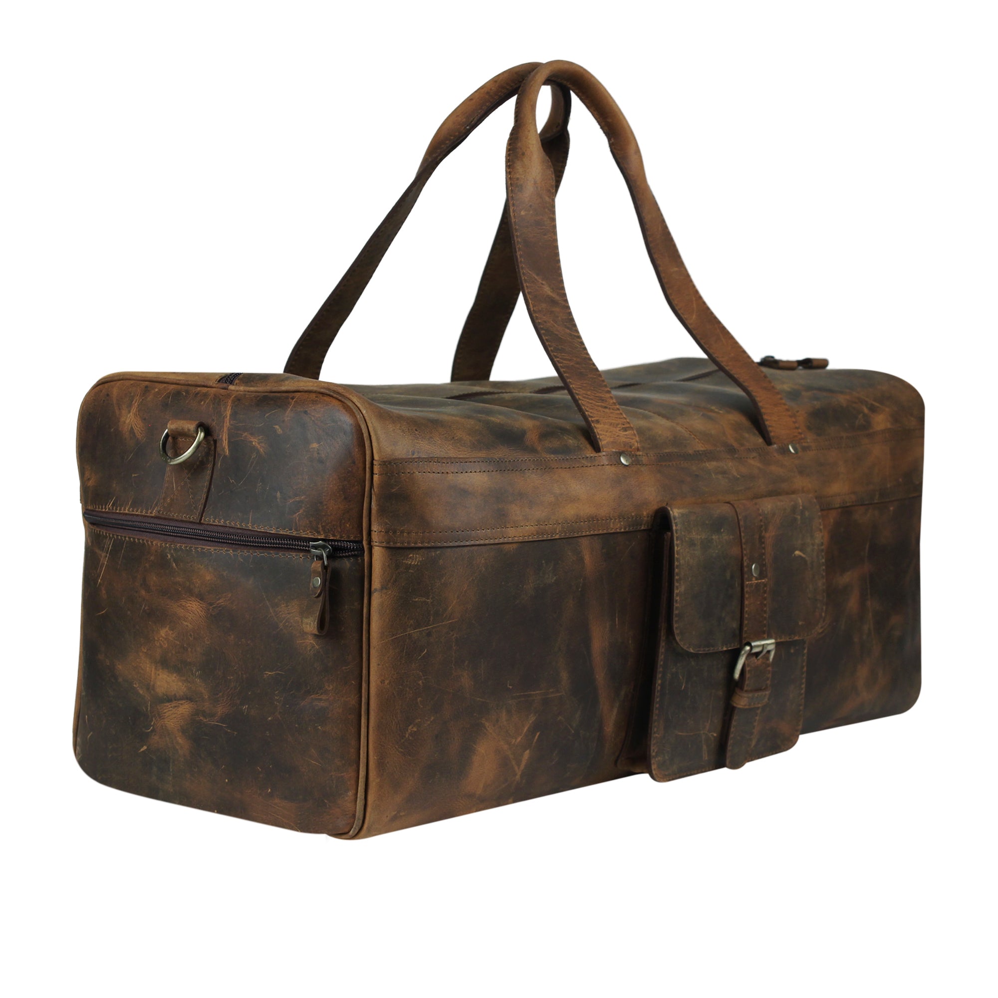 cool looking stylish leather duffle bag