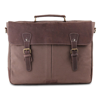 Leather Messenger Bag For Men 15.6 Laptop Satchel Briefcase Bag - Dark Brown