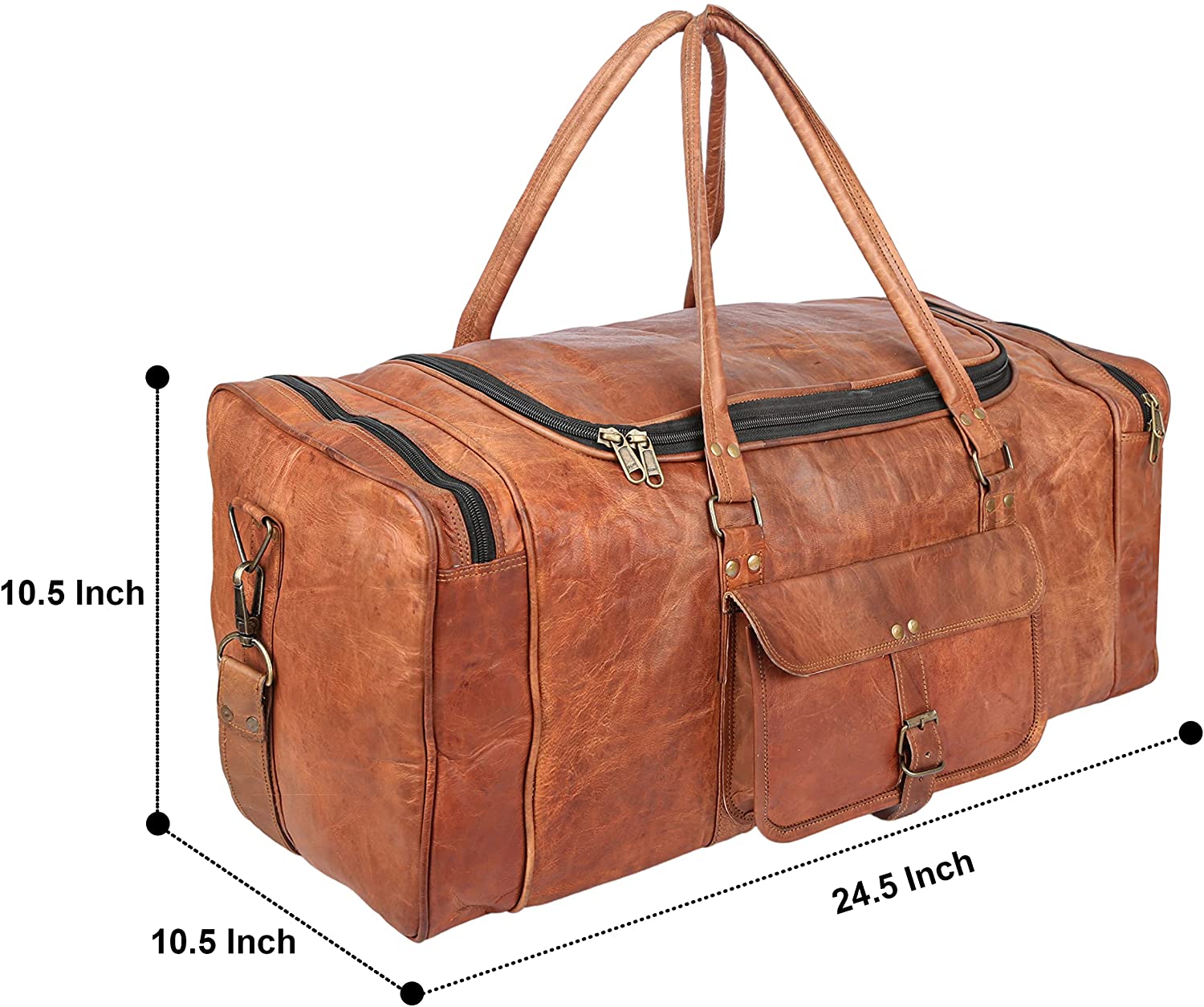 leather duffle bag with 100% pure leather