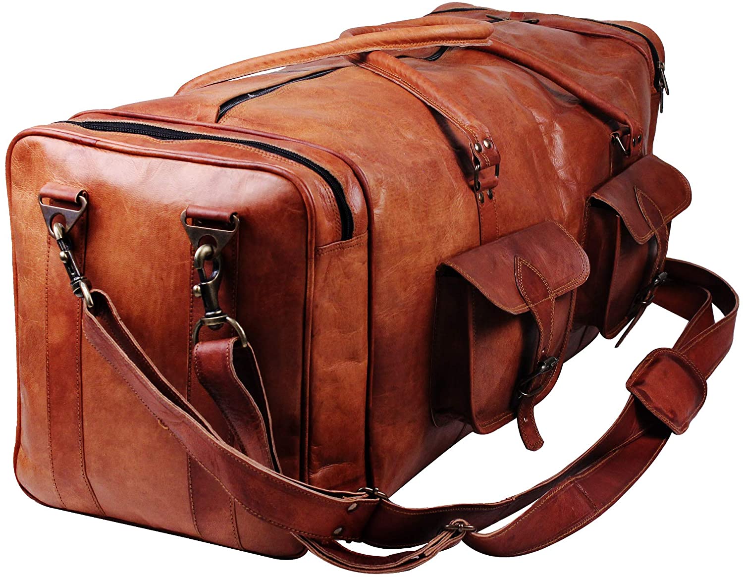 stylish gym leather duffle bag