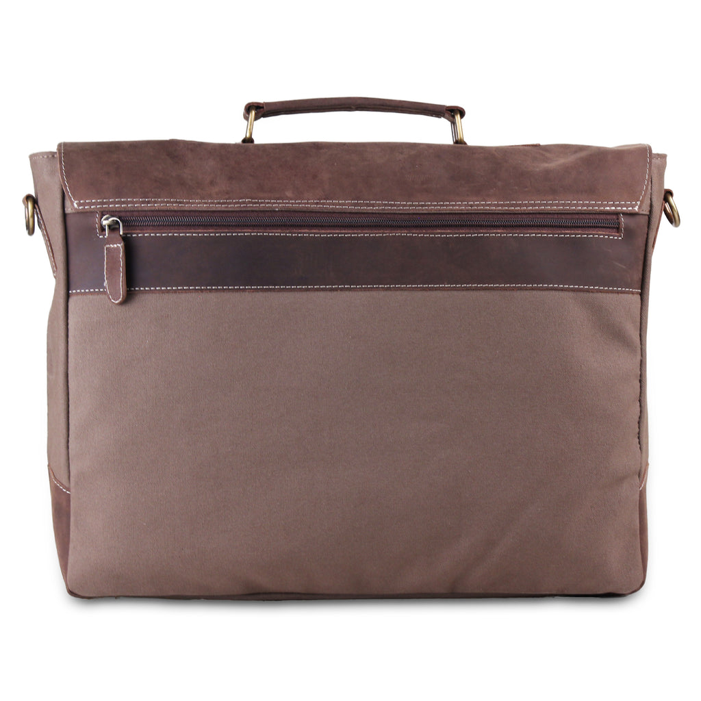 Leather Messenger Bag For Men 15.6 Laptop Satchel Briefcase Bag - Dark Brown