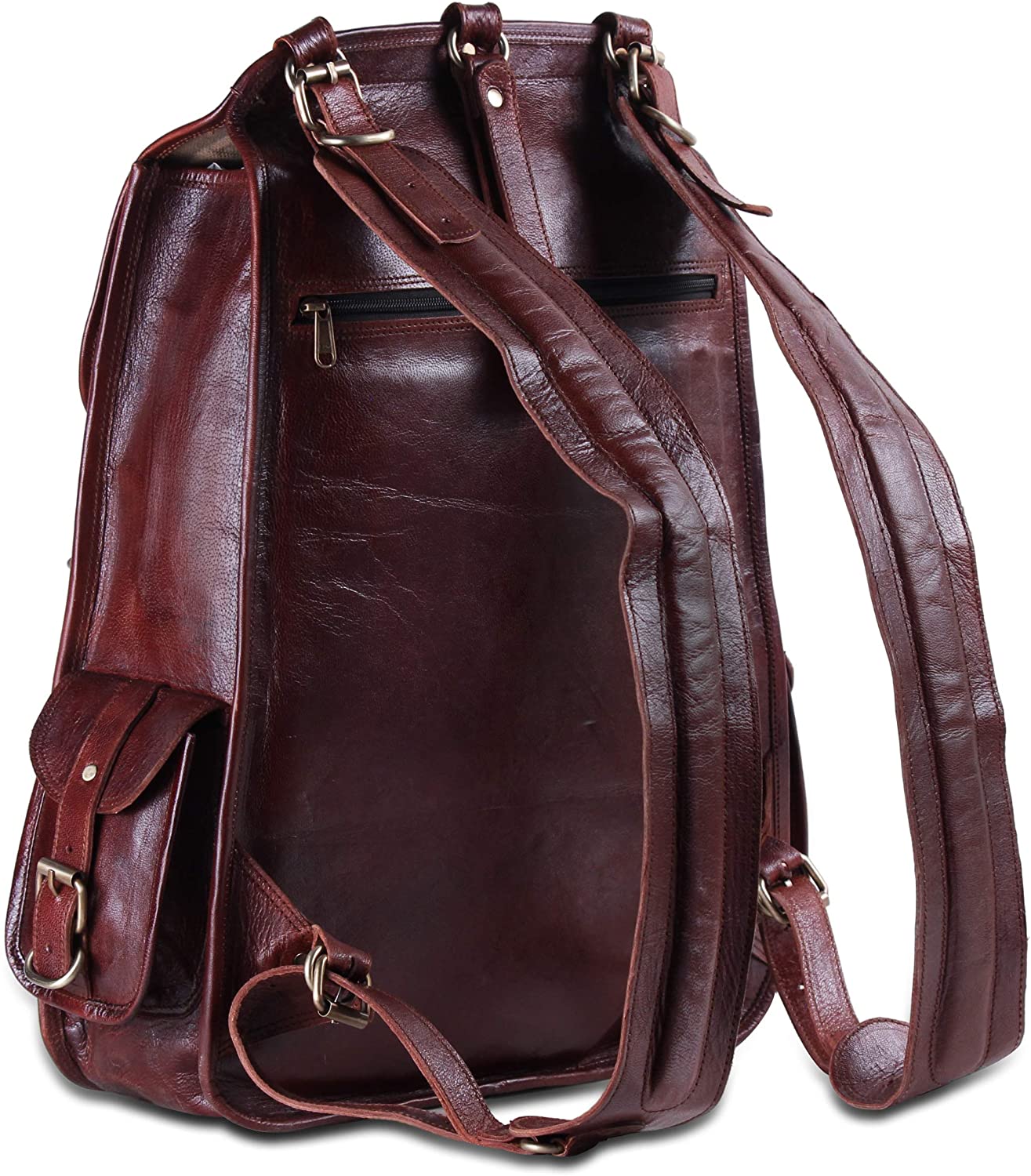 stylish laptop leather backpack