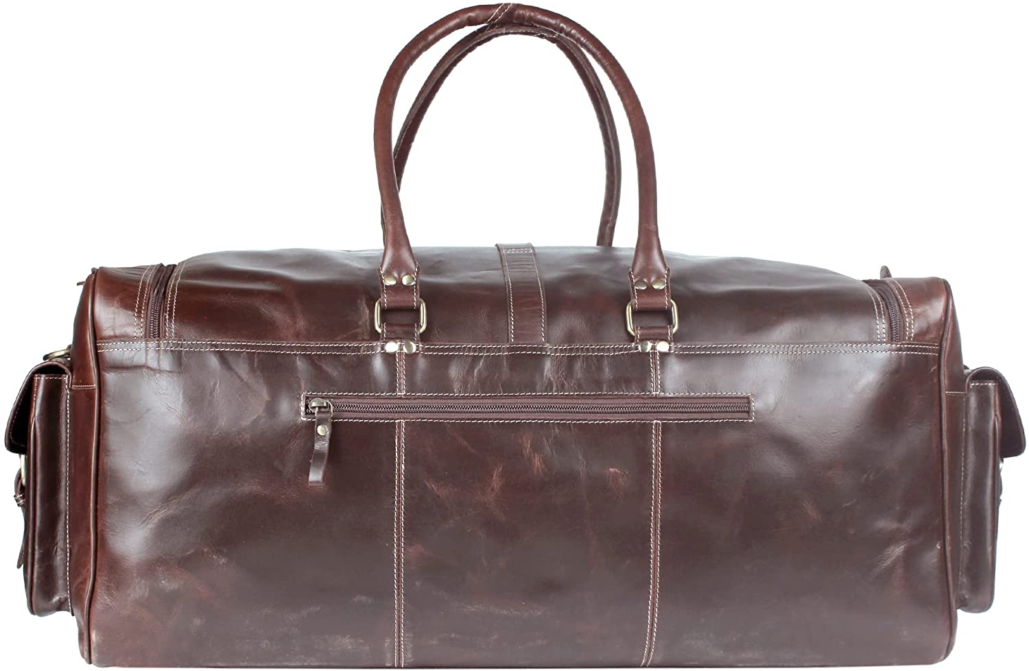 easy to carry leather duffle bag