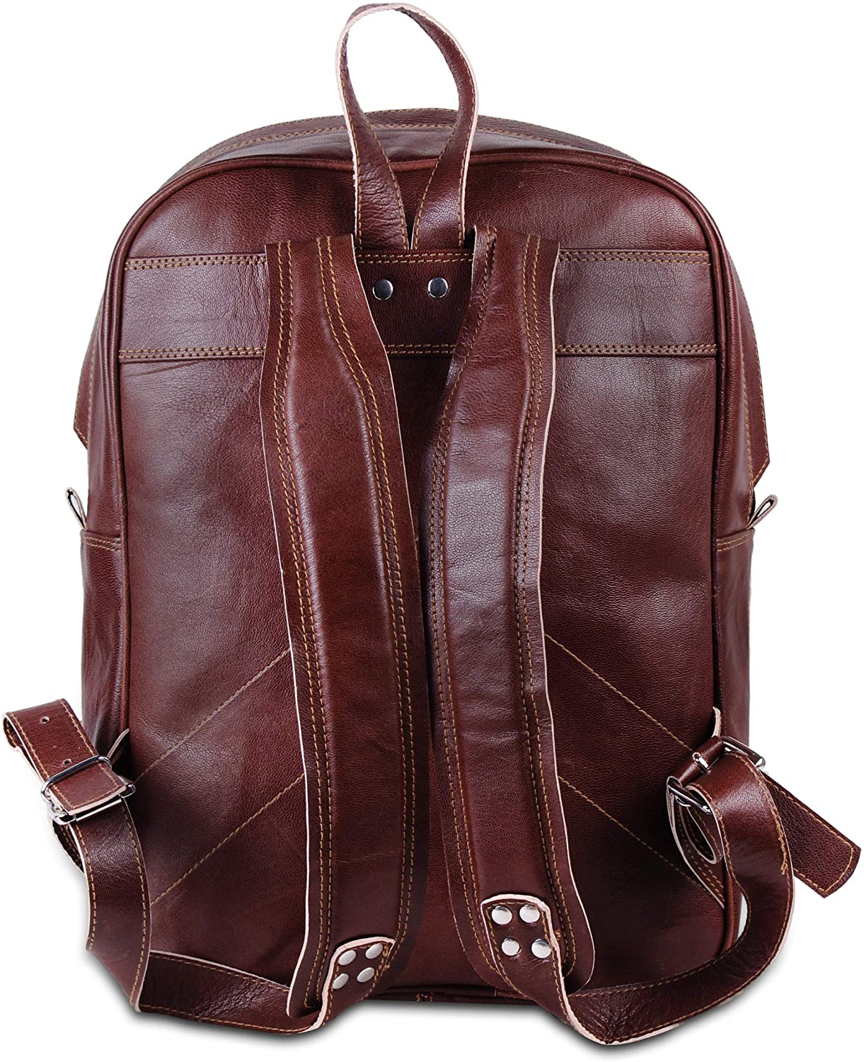 brown lether backpack