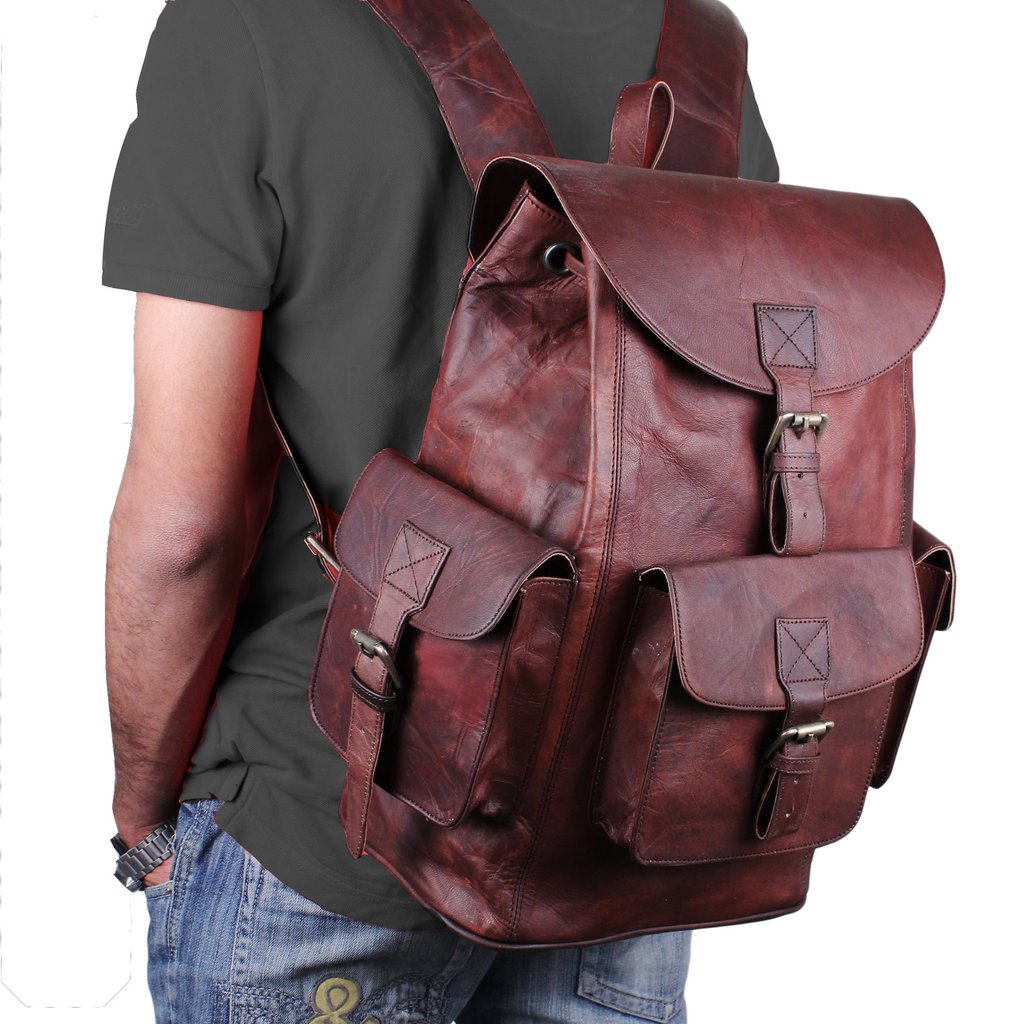stylish leather backpack