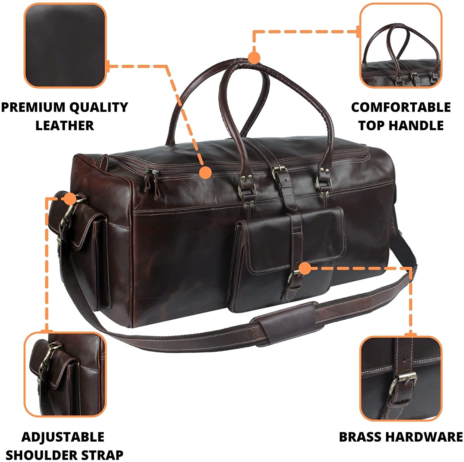 multi featured leather bag