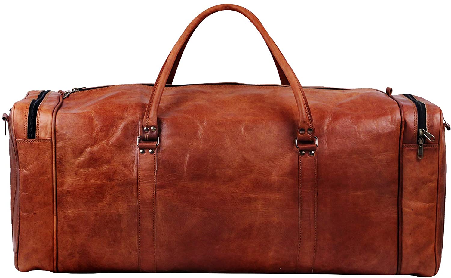 brown coloured gym leather duffle bag