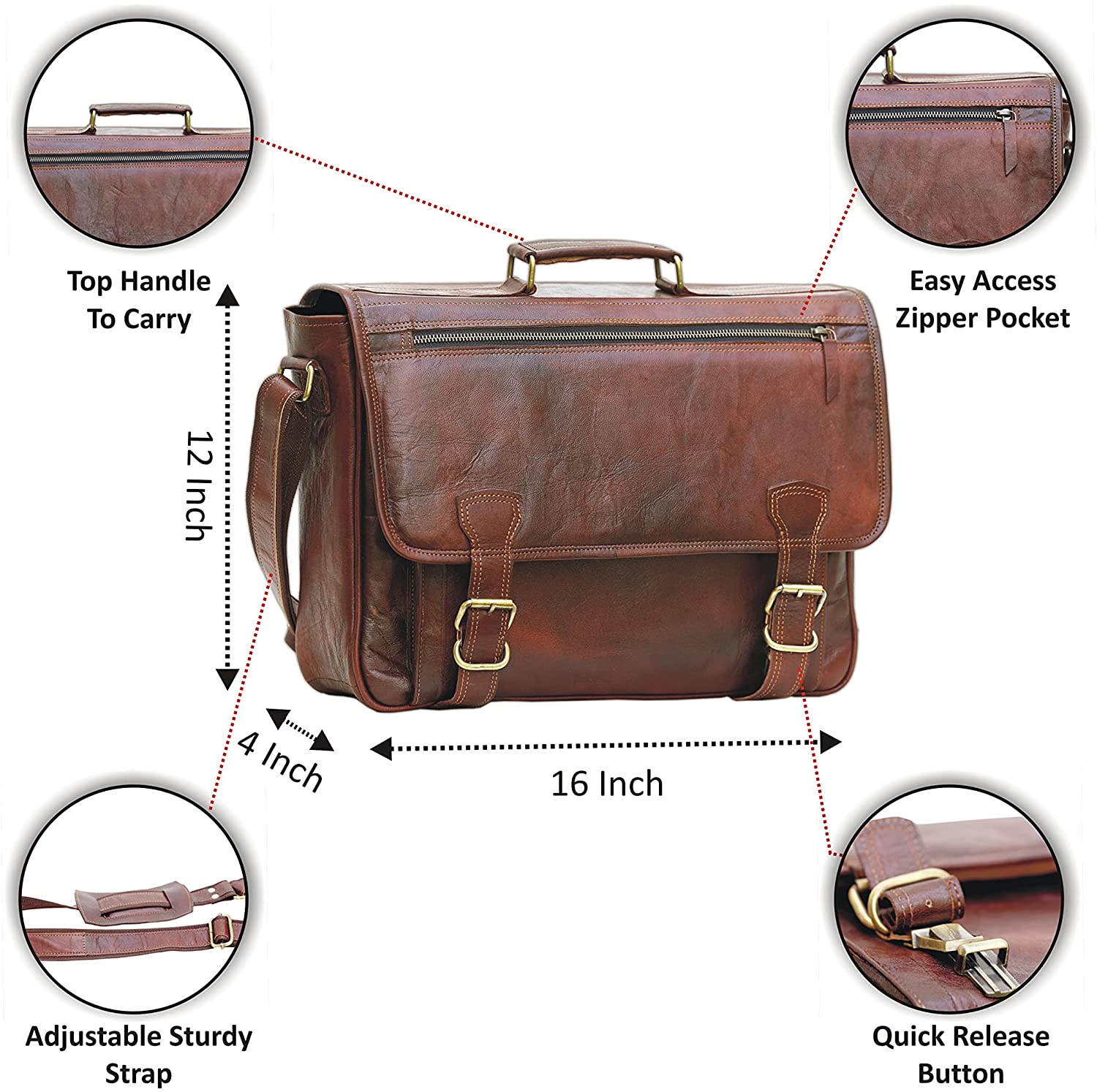 Vintage  Brown Leather Bag