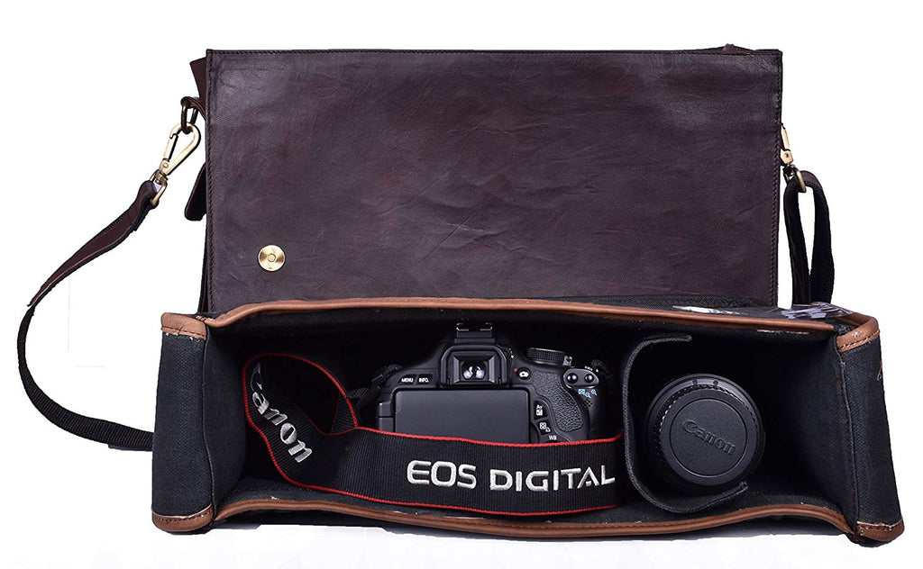 Professional DSRL Camera Leather Bag