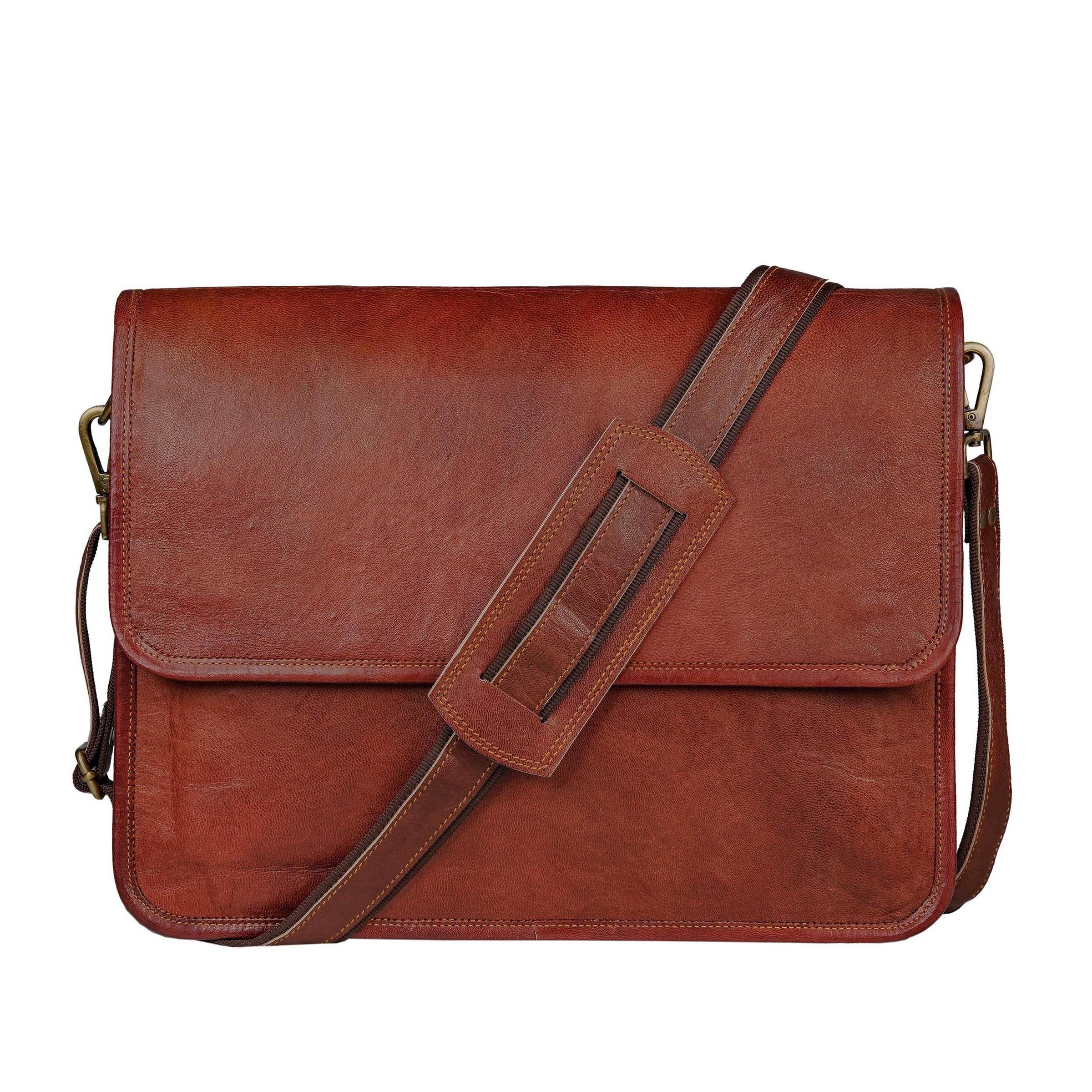  leather messenger bag with flap