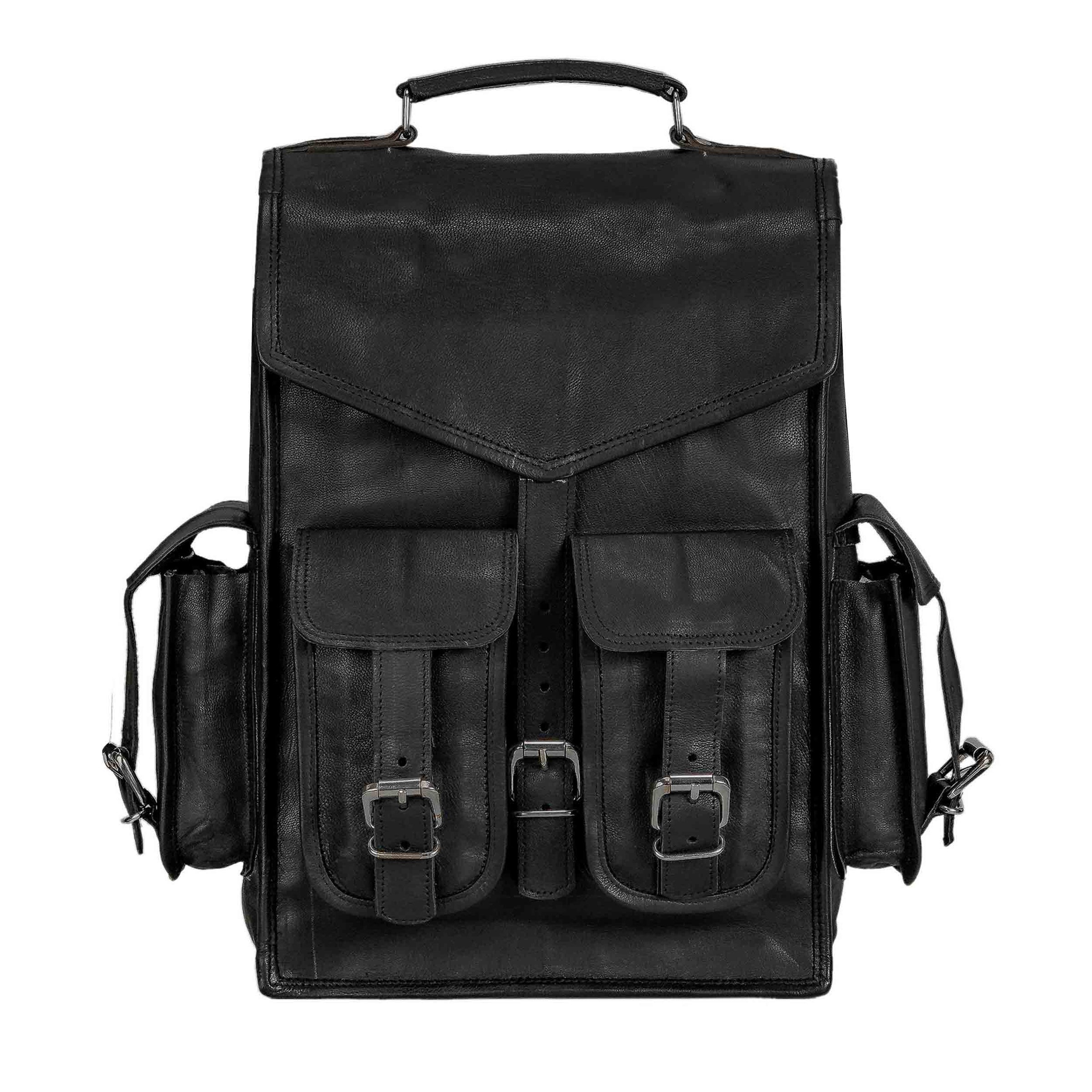 black con verter leather backpack
