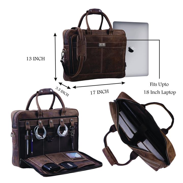100% full grain leather briefcase