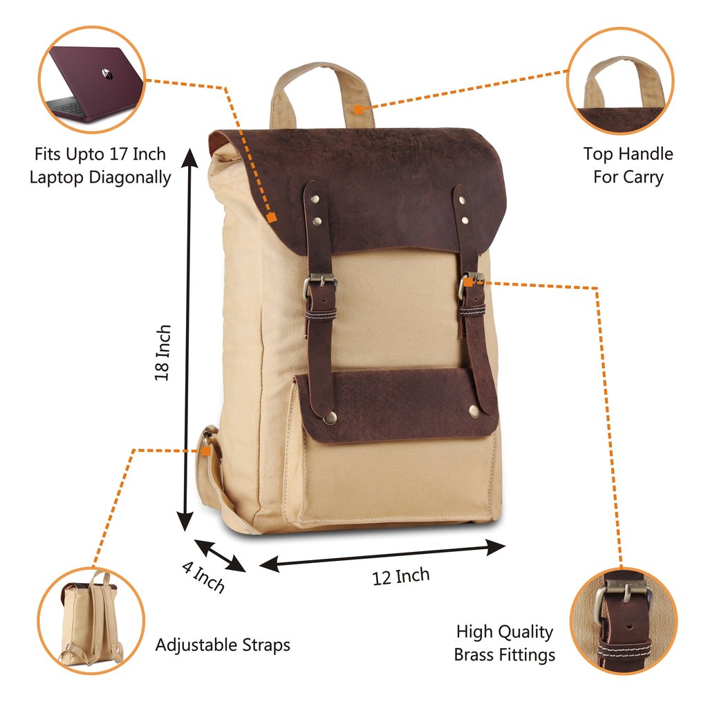 multiple featured leather backpack