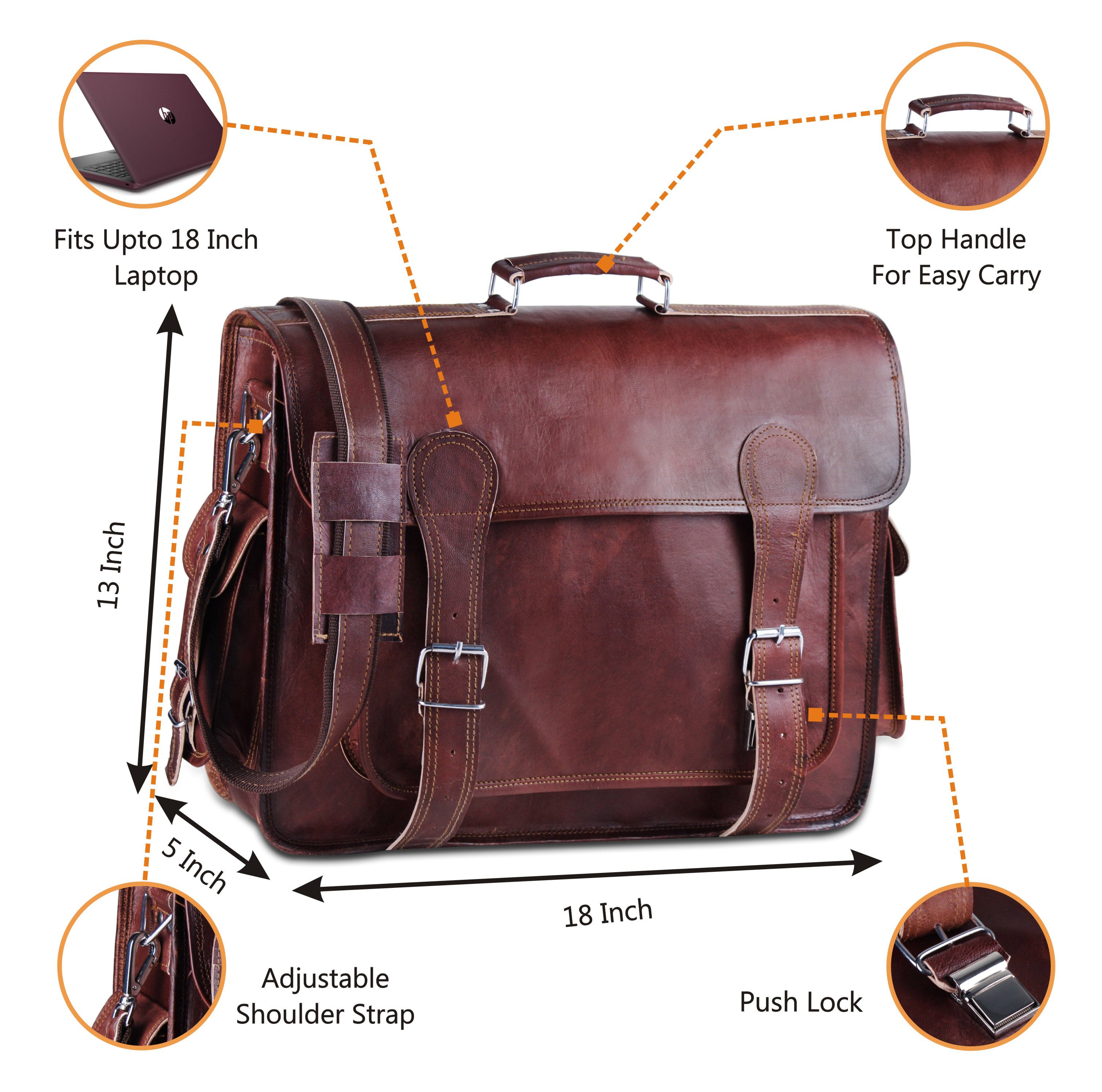 multiple featured leather bag