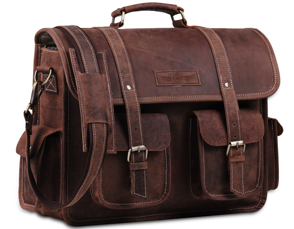 The Classic 16 Inch Buffalo Leather Messenger Bag