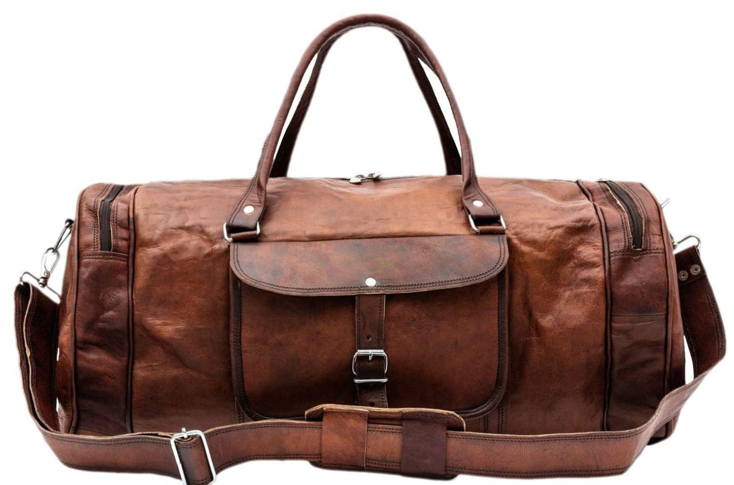 Vitnatge Brown Leather duffel bag