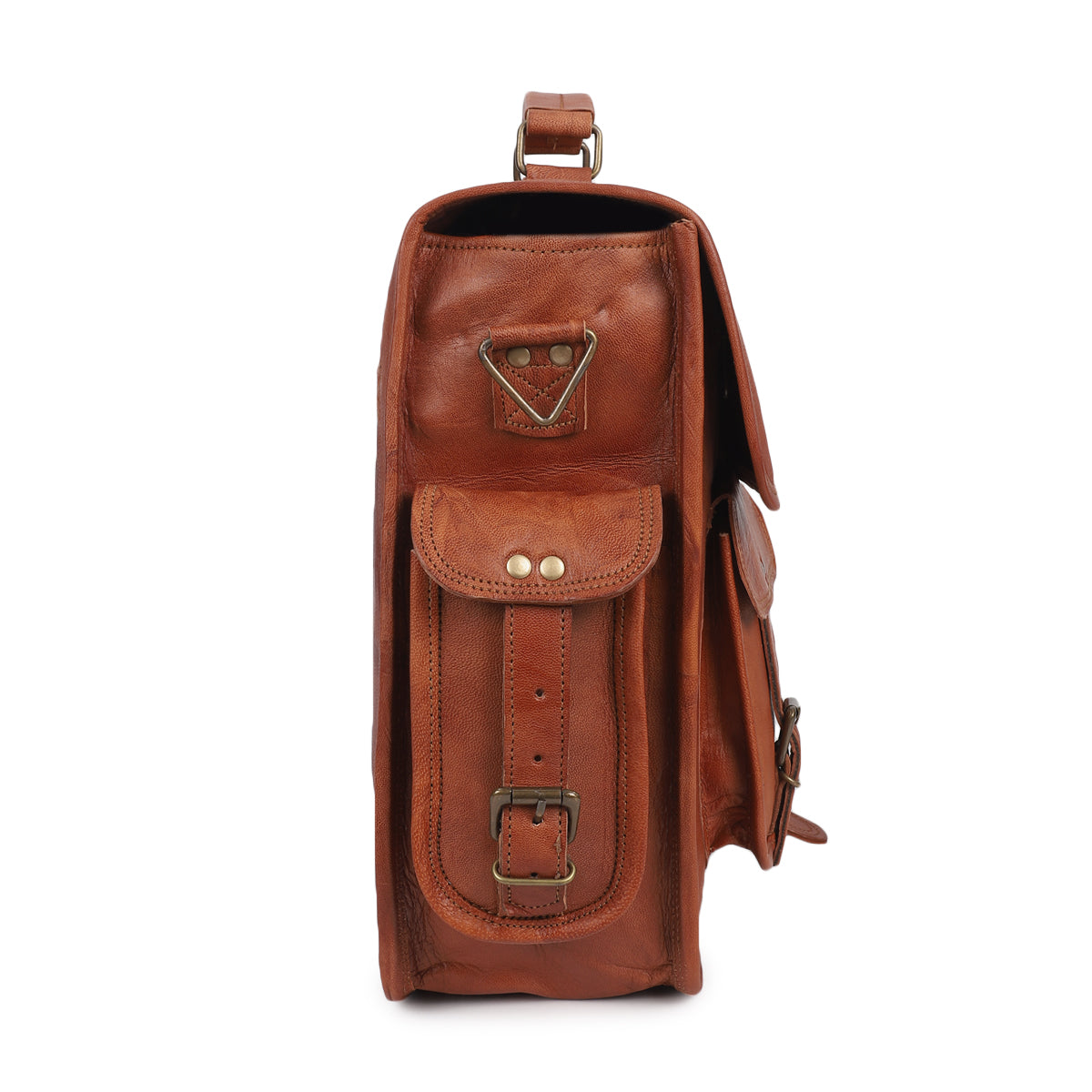 brown satchel leather messenger bag