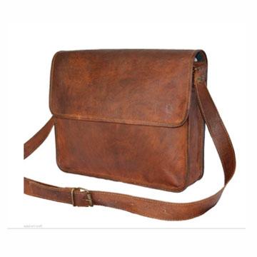 half flap leather messenge bag
