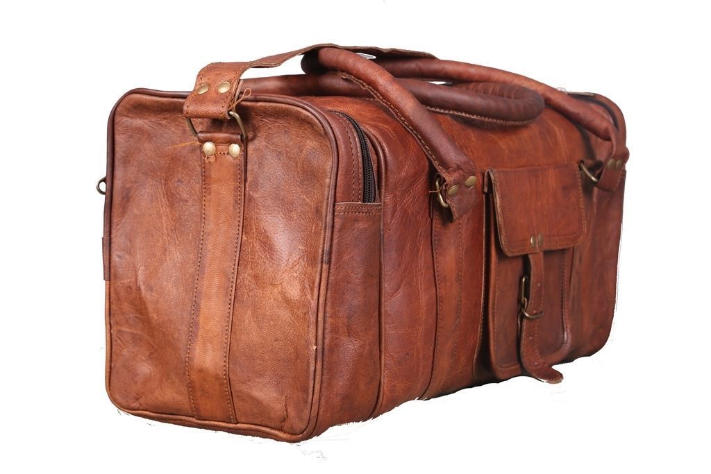 stylish leather duffle bag