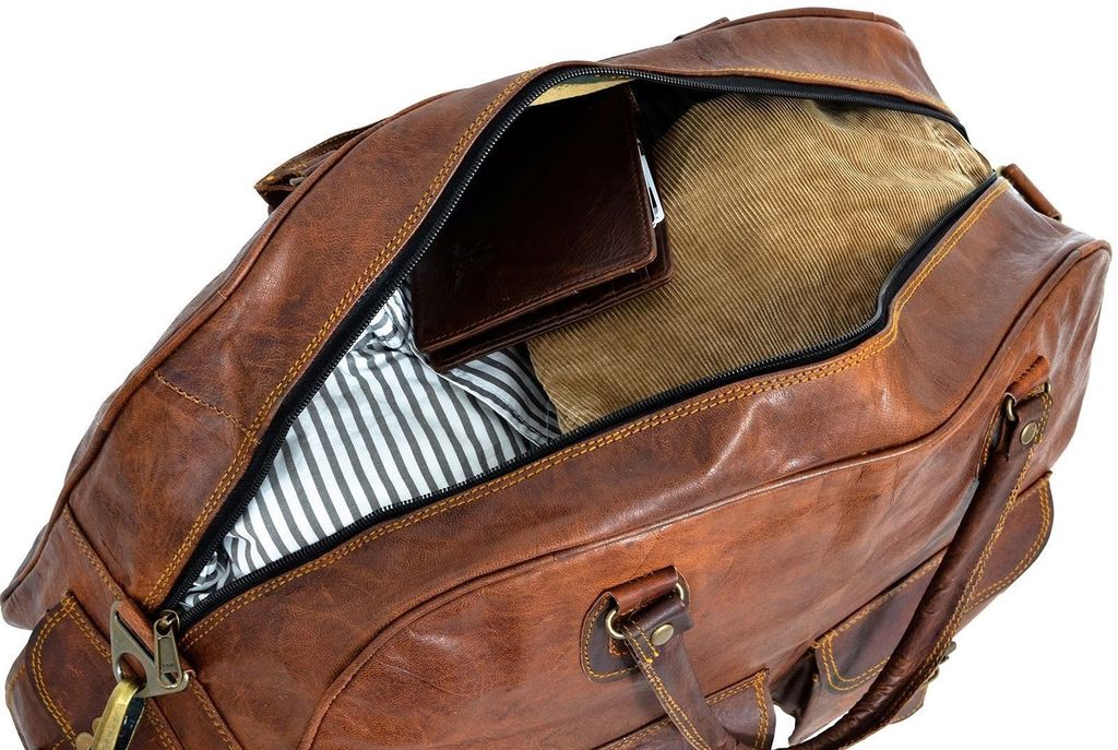 mini leather duffle bag for travel