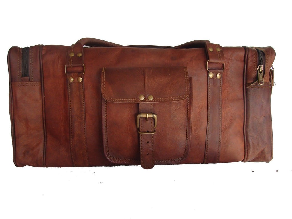 leather duffle with multi features
